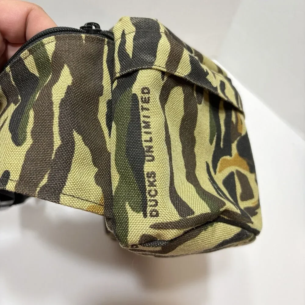 Vintage 80s 90s Rattlers Brand x Ducks Unlimited Tiger Stripe Camo Fanny Pack